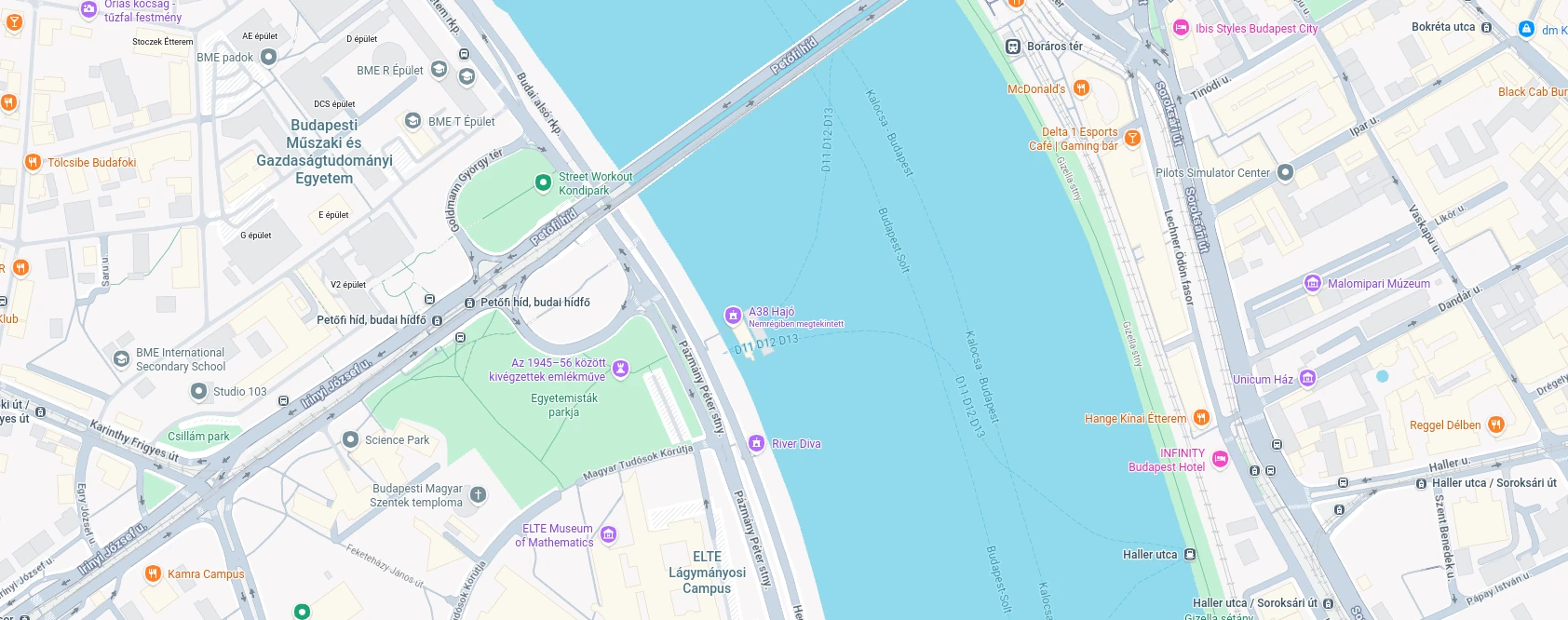 Map to A38 Hajó